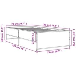 Berkfield Home Bed Frame without Mattress Sonoma Oak 75x190 cm Small Single in Light Tan - thumbnail 9