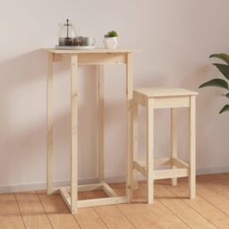 Berkfield Home Bar Table 60x60x110 cm Solid Wood Pine in Brown - Size: 60 x 60 x 110 cm