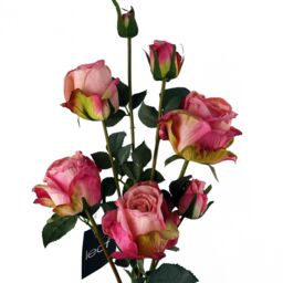 Leaf 6 x 60cm Pink Rose Artificial Flower Sprays - 24 Flowers 18 Buds - Size: 6 x 60 cm - thumbnail 3