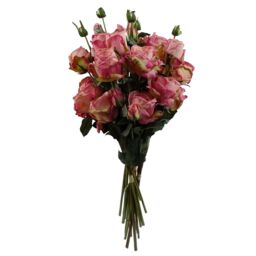 Leaf 6 x 60cm Pink Rose Artificial Flower Sprays - 24 Flowers 18 Buds - Size: 6 x 60 cm - thumbnail 1