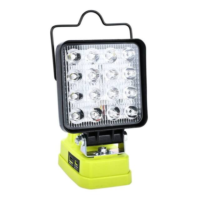 "Nordara LED Work Light for Ryobi 18V Battery, 4"" 2 Brightness Modes USB-C & A in Yellow" - image 1