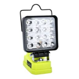 "Nordara LED Work Light for Ryobi 18V Battery, 4"" 2 Brightness Modes USB-C & A in Yellow"