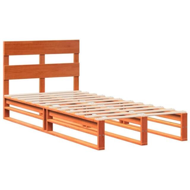 Berkfield Home Modern Bed Frame without Mattress Wax Brown 90x190 cm Single Soli - image 1