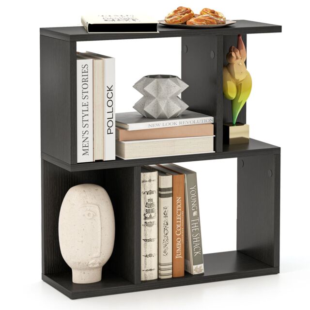 Costway 3-Tier Bookshelf Display Shelf Home Office Freestanding Side Table Black - image 1