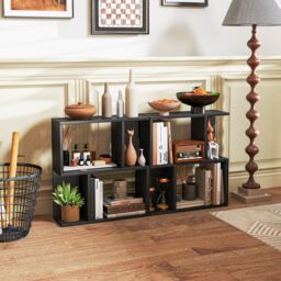 Costway 3-Tier Bookshelf Display Shelf Home Office Freestanding Side Table Black - thumbnail 5