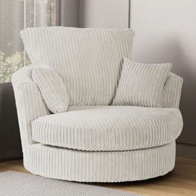 SquareBoxx Lennox Swivel Chair in Off-White - image 1