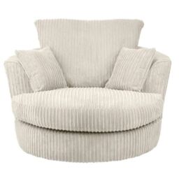 SquareBoxx Lennox Swivel Chair in Off-White - thumbnail 2