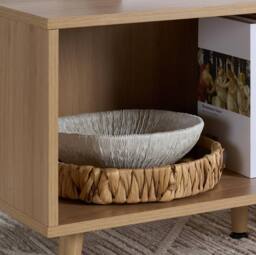 Birlea Croxley Coffee Table Oak Rattan with Storage in Brown - thumbnail 3
