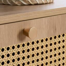 Birlea Croxley Coffee Table Oak Rattan with Storage in Brown - thumbnail 4