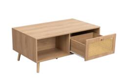 Birlea Croxley Coffee Table Oak Rattan with Storage in Brown - thumbnail 7