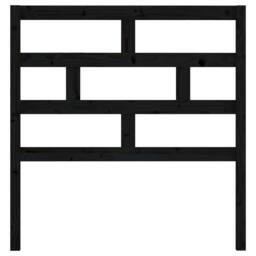 Berkfield Home Beautiful Bed Headboard Black 96x4x100 cm Solid Wood Pine - Size: 96 x 4 x 100 cm - thumbnail 4