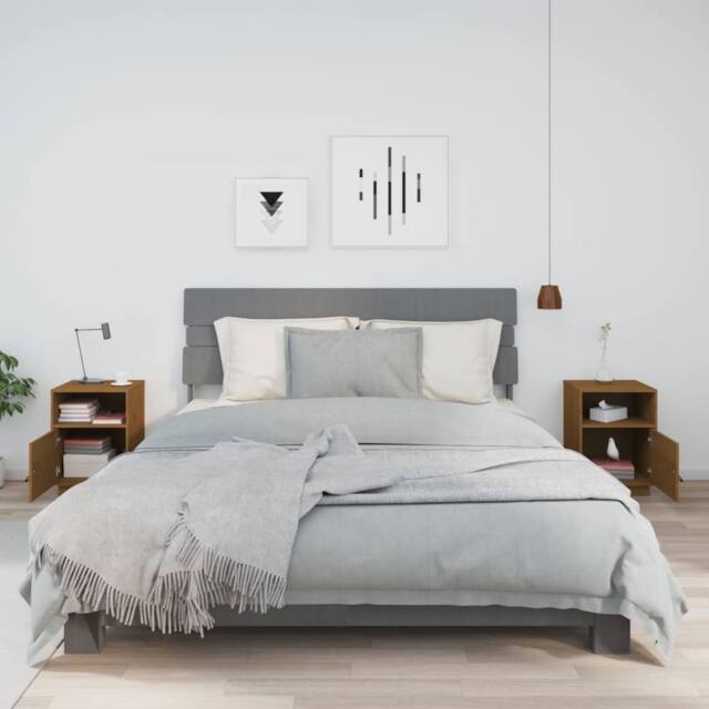 Berkfield Home Beautiful Bedside Cabinets 2 pcs Honey Brown 40x34x55 cm Solid Wo - Size: 40 x 34 x 55 cm - image 1