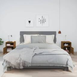 Berkfield Home Beautiful Bedside Cabinets 2 pcs Honey Brown 40x34x55 cm Solid Wo - Size: 40 x 34 x 55 cm - thumbnail 1