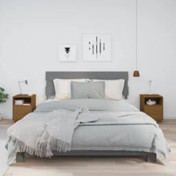 Berkfield Home Beautiful Bedside Cabinets 2 pcs Honey Brown 40x34x55 cm Solid Wo - Size: 40 x 34 x 55 cm - thumbnail 2