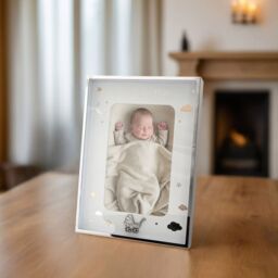 Happy Homewares First Baby Silver Plated Frame with Gold & Silver Stars & Clouds - thumbnail 5