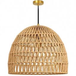 Kelvenix Woven Light Shade Basket Weave Dome Hand Woven in Brown
