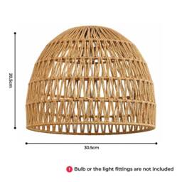 Kelvenix Woven Light Shade Basket Weave Dome Hand Woven in Brown - thumbnail 2