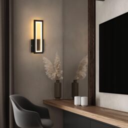 COMELY 16W Modern Acrylic Rectangular Wall Lamp, warm white light 3000K in Black - thumbnail 3