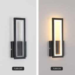 COMELY 16W Modern Acrylic Rectangular Wall Lamp, warm white light 3000K in Black - thumbnail 9