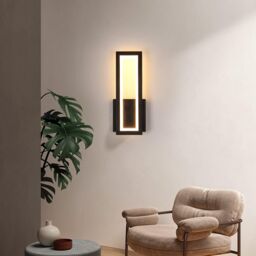 COMELY 16W Modern Acrylic Rectangular Wall Lamp, warm white light 3000K in Black - thumbnail 2