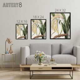 "Artery8 New Zealand Perching Lily Flower Plant Featon Framed Canvas Wall Art in Beige - Size: W12"" x H16""" - thumbnail 4