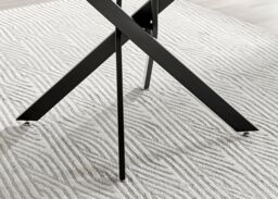 FurnitureboxUK Novara 120cm Round 6-Seater Dining Table With Black Metal Legs in Off-White - thumbnail 6