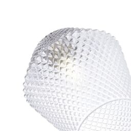 Happy Homewares Modern & Compact Diamond Design Glass Pendant Light Shade in Clear - thumbnail 3