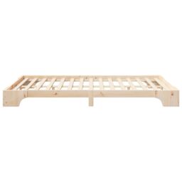 Berkfield Home Floor Bed Frame with Storage Brown 140 x 210 cm Wood - thumbnail 7