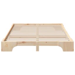 Berkfield Home Floor Bed Frame with Storage Brown 140 x 210 cm Wood - thumbnail 6
