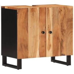 Berkfield Home 2 Piece Bathroom Furniture Set Solid Wood Acacia in Brown - thumbnail 5