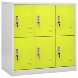 Berkfield Home Locker Cabinet Light Grey & Green 90x45x92.5 cm Steel - thumbnail 1