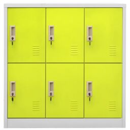 Berkfield Home Locker Cabinet Light Grey & Green 90x45x92.5 cm Steel - thumbnail 2