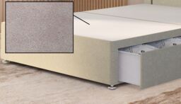 Somnior Alexas Divan 2 Draw Bed Base with Floor Standing Headboard Linen Fabric in Beige - Size: King - thumbnail 5