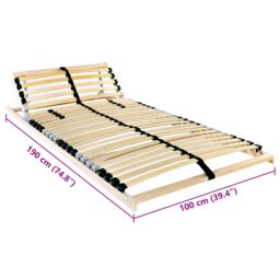 Berkfield Home Slatted Bed Base with Headboard Manual Brown 100 x 190 cm Wood - thumbnail 6