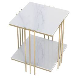 ERGOVEXA Coffee Side Table Beside Tea Lamp Plant Rack Stand Pub Living Room in Gold - thumbnail 3