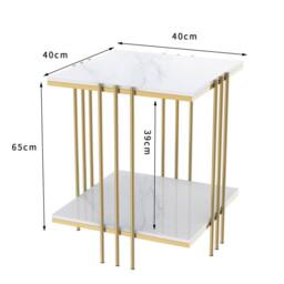 ERGOVEXA Coffee Side Table Beside Tea Lamp Plant Rack Stand Pub Living Room in Gold - thumbnail 2