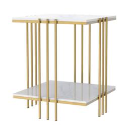 ERGOVEXA Coffee Side Table Beside Tea Lamp Plant Rack Stand Pub Living Room in Gold