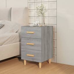 Berkfield Home Elegant Bedside Cabinet Grey Sonoma 40x40x66 cm Engineered Wood - Size: 40 x 40 x 66 cm - thumbnail 1