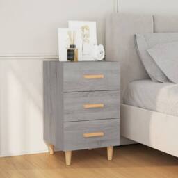 Berkfield Home Elegant Bedside Cabinet Grey Sonoma 40x40x66 cm Engineered Wood - Size: 40 x 40 x 66 cm - thumbnail 2