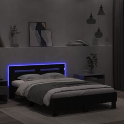 Berkfield Home Bed Frame with LED without Mattress Black 120x200 cm - Size: Small Double - thumbnail 4