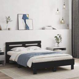 Berkfield Home Bed Frame with LED without Mattress Black 120x200 cm - Size: Small Double - thumbnail 3