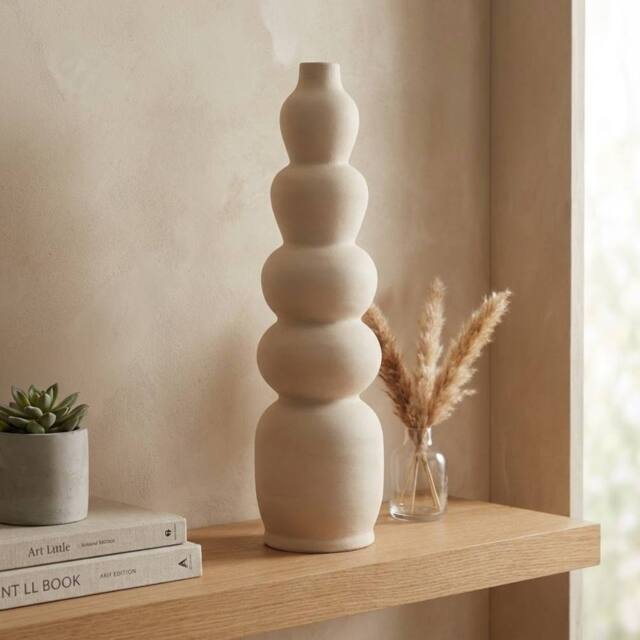 Garden Greatness Tall Atlas Blanc Clay Vase in Beige - Size: 1 Pack - image 1