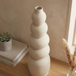 Garden Greatness Tall Atlas Blanc Clay Vase in Beige - Size: 1 Pack - thumbnail 2