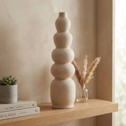 Garden Greatness Tall Atlas Blanc Clay Vase in Beige - Size: 1 Pack - thumbnail 1