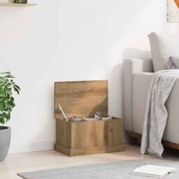 Berkfield Home Storage Box Artisan Oak 30x50x28 cm Engineered Wood in Brown - Size: 30 x 50 x 28 cm - thumbnail 3