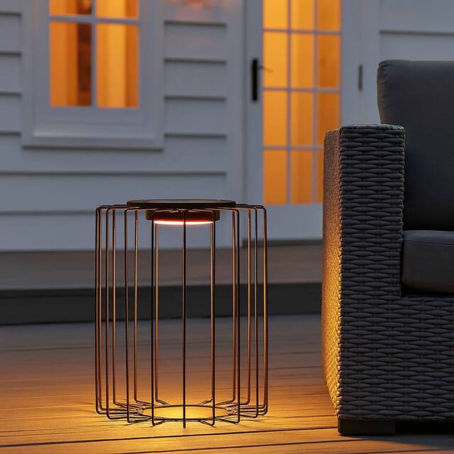 Lighting Collection Eclipse Frame Solar LED Outdoor Post in Black - image 1