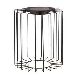 Lighting Collection Eclipse Frame Solar LED Outdoor Post in Black - thumbnail 2