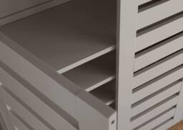 Home Source Oslo 3 Door Shoe Storage Cabinet Unit Cupboard Slatted Doors in Grey - thumbnail 5