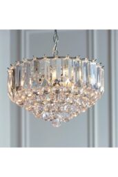 Netlighting Fargo 3 Light Ceiling Pendant Chrome Clear Acrylic E14 in Grey - thumbnail 2