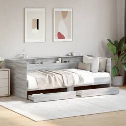 Berkfield Home Daybed with Drawers without Mattress Grey Sonoma 100x200 cm - thumbnail 2
